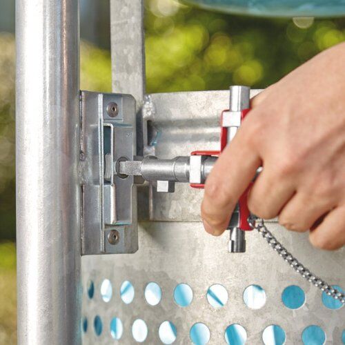  Universal-Schlüssel "Bau" für gängige Schränke und Absperrsysteme KNIPEX 00 11 06 V01 Universal-Schlüssel "Bau" für gängige Schränke und Absperrsysteme 90 mm 12380311