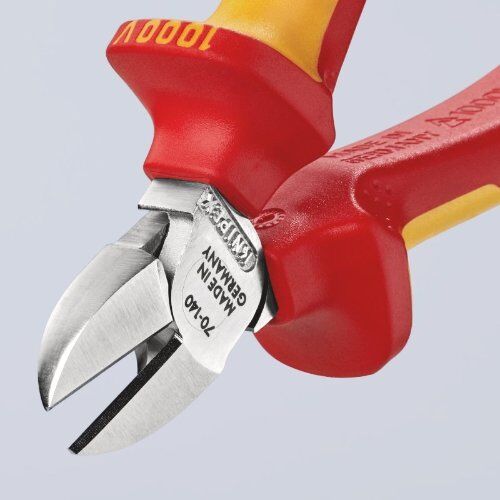  Schneidende Zangen KNIPEX 70 06 140 Seitenschneider isoliert mit Mehrkomponenten-Hüllen, VDE-geprüft verchromt 140 mm 12380297