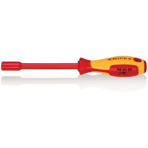  Steckschlüssel mit Schraubendreher-Griff KNIPEX 98 03 08 Steckschlüssel mit Schraubendreher-Griff isolierender Mehrkomponenten-Griff, VDE-geprüft brüniert 237 mm 12381400