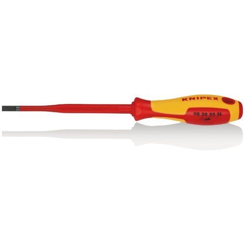  Schraubendreher (Slim) für Schlitzschrauben KNIPEX 98 20 55 SL Schraubendreher (Slim) für Schlitzschrauben isolierender Mehrkomponenten-Griff, VDE-geprüft brüniert 232 mm 12381366