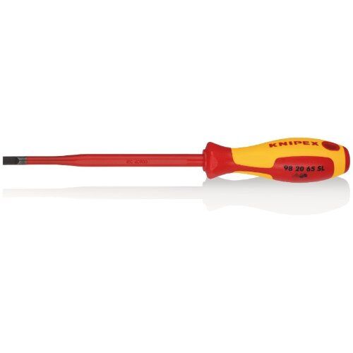  Schraubendreher (Slim) für Schlitzschrauben KNIPEX 98 20 65 SL Schraubendreher (Slim) für Schlitzschrauben isolierender Mehrkomponenten-Griff, VDE-geprüft brüniert 262 mm 12381369