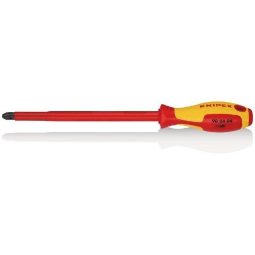  Schraubendreher für Kreuzschlitzschrauben Phillips® KNIPEX 98 24 04 Schraubendreher für Kreuzschlitzschrauben Phillips® isolierender Mehrkomponenten-Griff, VDE-geprüft brüniert 320 mm 12381427