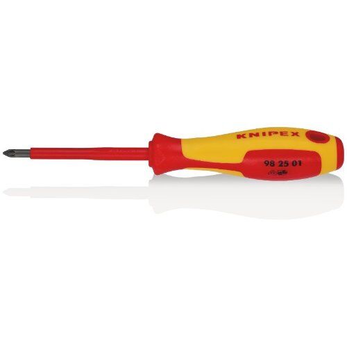  Schraubendreher für Kreuzschlitzschrauben Pozidriv® KNIPEX 98 25 01 Schraubendreher für Kreuzschlitzschrauben Pozidriv® isolierender Mehrkomponenten-Griff, VDE-geprüft brüniert 187 mm 12381421