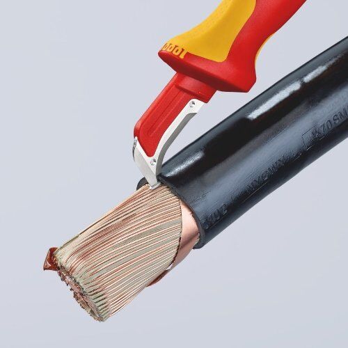 Abmantelungsmesser mit Gleitschuh KNIPEX 98 55 Abmantelungsmesser mit Gleitschuh isolierender Mehrkomponenten-Griff, VDE-geprüft 180 mm 12381466
