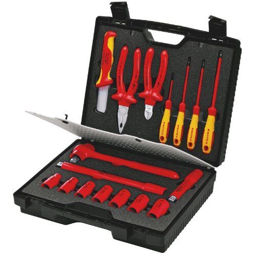  Kompaktkoffer 17-teilig mit isolierten Werkzeugen für Arbeiten an elektrischen Anlagen KNIPEX 98 99 11 Kompaktkoffer 17-teilig mit isolierten Werkzeugen für Arbeiten an elektrischen Anlagen 12381456