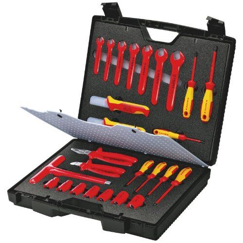  Standardkoffer 26-teilig mit isolierten Werkzeugen für Arbeiten an elektrischen Anlagen KNIPEX 98 99 12 Standardkoffer 26-teilig mit isolierten Werkzeugen für Arbeiten an elektrischen Anlagen 12381457