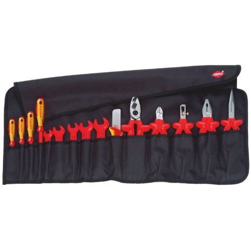  Isolierte Werkzeuge Werkzeug-Rolltasche leer KNIPEX 98 99 13 Werkzeug-Rolltasche 15-teilig mit isolierten Werkzeugen für Arbeiten an elektrischen Anlagen 12381458