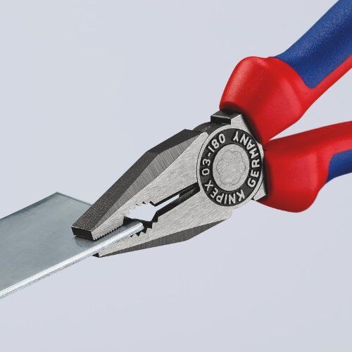  Kombizangen KNIPEX 03 02 180 Kombizange mit Mehrkomponenten-Hüllen schwarz atramentiert 180 mm 12380251