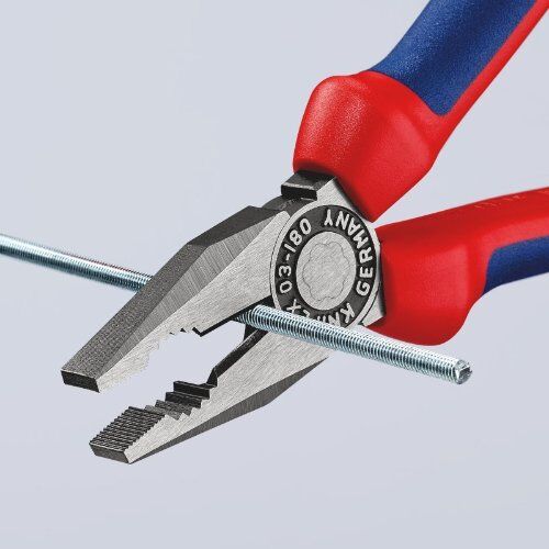  Kombizangen KNIPEX 03 02 180 Kombizange mit Mehrkomponenten-Hüllen schwarz atramentiert 180 mm 12380251