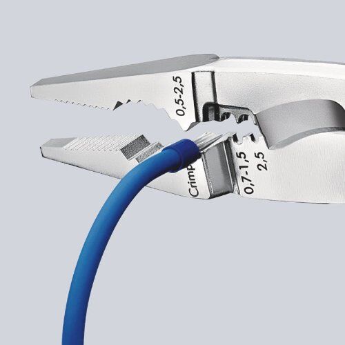  Elektro-Installationszangen KNIPEX 13 96 200 Elektro-Installationszange isoliert mit Mehrkomponenten-Hüllen, VDE-geprüft verchromt 200 mm 12380319