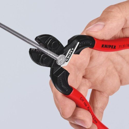  KNIPEX CoBolt® Kompakt-Bolzenschneider KNIPEX 71 31 160 CoBolt® S Kompakt-Bolzenschneider mit Schneidaussparung mit Kunststoff überzogen schwarz atramentiert 160 mm 12380233