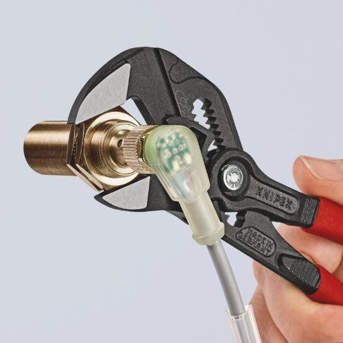  Zangenschlüssel Zange und Schraubenschlüssel in einem Werkzeug KNIPEX 86 01 180 Zangenschlüssel Zange und Schraubenschlüssel in einem Werkzeug mit Kunststoff überzogen schwarz atramentiert 180 mm 12380286