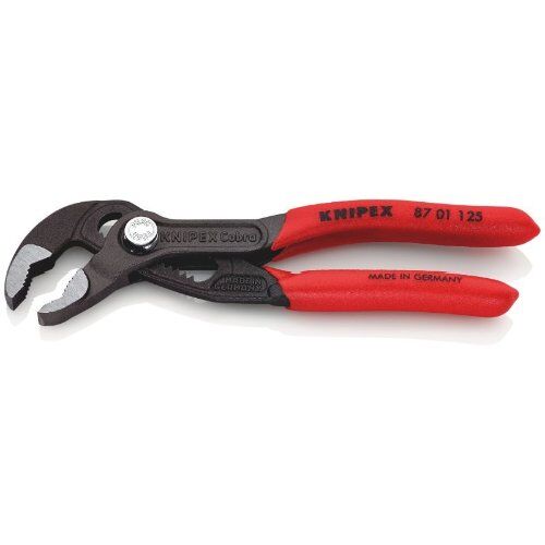  KNIPEX Cobra® Hightech-Wasserpumpenzangen KNIPEX 87 01 125 Cobra® Hightech-Wasserpumpenzange mit rutschhemmendem Kunststoff überzogen grau atramentiert 125 mm 12380279