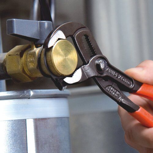  KNIPEX Cobra® Hightech-Wasserpumpenzangen KNIPEX 87 01 180 Cobra® Hightech-Wasserpumpenzange mit rutschhemmendem Kunststoff überzogen grau atramentiert 180 mm 12380280