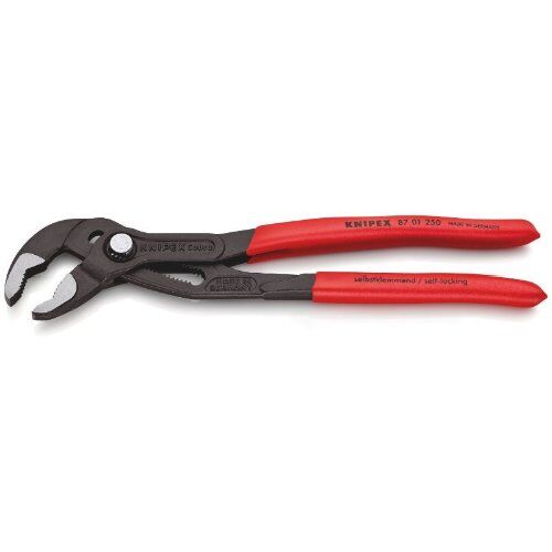  KNIPEX Cobra® Hightech-Wasserpumpenzangen KNIPEX 87 01 250 Cobra® Hightech-Wasserpumpenzange mit rutschhemmendem Kunststoff überzogen grau atramentiert 250 mm 12380275