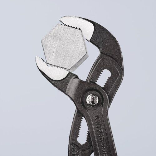  KNIPEX Cobra® Hightech-Wasserpumpenzangen KNIPEX 87 01 300 Cobra® Hightech-Wasserpumpenzange mit rutschhemmendem Kunststoff überzogen grau atramentiert 300 mm 12380277