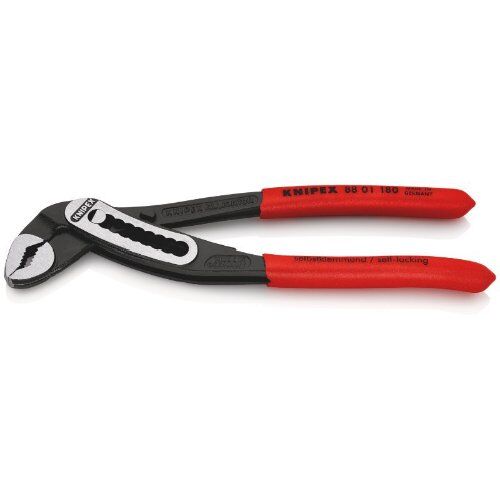  KNIPEX Alligator® Wasserpumpenzangen KNIPEX 88 01 180 Alligator® Wasserpumpenzange mit rutschhemmendem Kunststoff überzogen schwarz atramentiert 180 mm 12380272