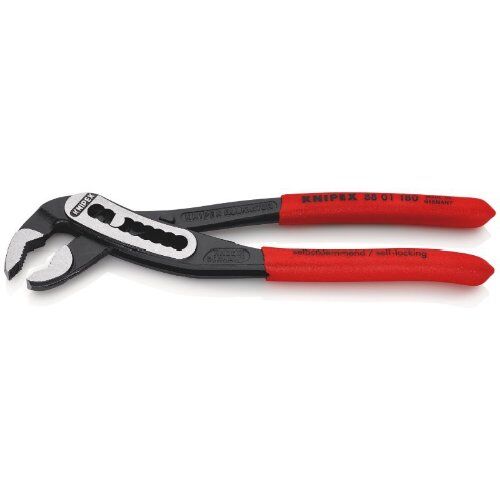  KNIPEX Alligator® Wasserpumpenzangen KNIPEX 88 01 180 Alligator® Wasserpumpenzange mit rutschhemmendem Kunststoff überzogen schwarz atramentiert 180 mm 12380272