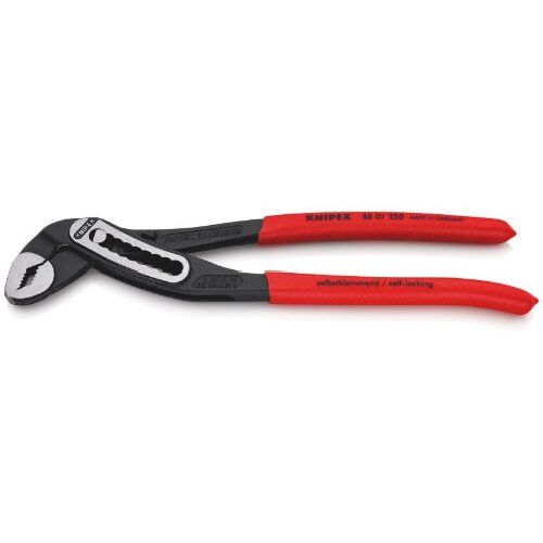 KNIPEX Alligator® Wasserpumpenzangen KNIPEX 88 01 250 Alligator® Wasserpumpenzange mit rutschhemmendem Kunststoff überzogen schwarz atramentiert 250 mm 12380273