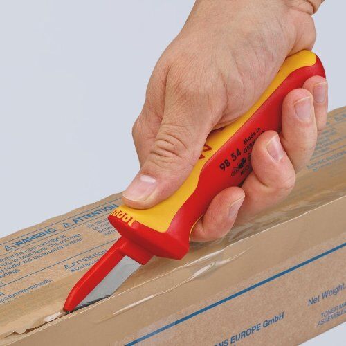  Isolierte Werkzeuge Kabelmesser KNIPEX 98 54 Kabelmesser isolierender Mehrkomponenten-Griff, VDE-geprüft 190 mm 12380226