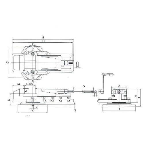  Hydraulikschraubstock CB mit Drehteller ELMAG Hydraulik-Maschinenschraubstock Mod.CB 125 inkl. Drehteller 12422615