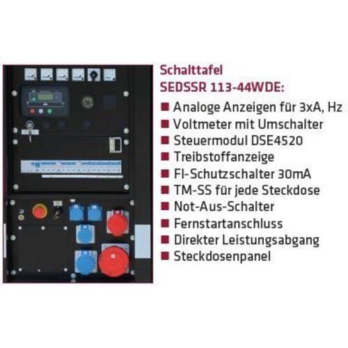  SEDSSR 34WDE ELMAG Stromerzeuger SEDSSR 34WDE-AVR-DSE4520, Stage 3A m. KUBOTA-Motor V3300 (super-schallgedämmt, Vermietversion) 12423804