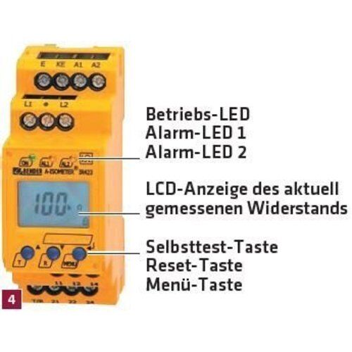  Isolationsüberwachung für Stromerzeuger von 1-44 kVA ELMAG Isolationsüberwachung BENDER IR423 2-stufig f. Geräte m. HONDA/HATZ-Motor, Warnung b.Stufe 1 u. Abschaltung b.Stufe 2 12423734