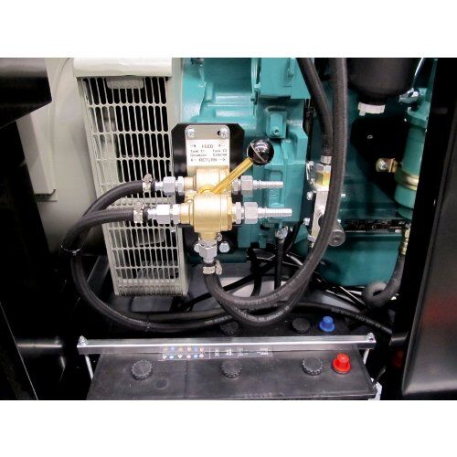  Sondertanks - Spezialtanks für Benzin Stromerzeuger von 1-44 kVA ELMAG Dreiwegehahn m. Schnellkupplungen f. Anschluß eines externen Kraftstofftanks 12423684