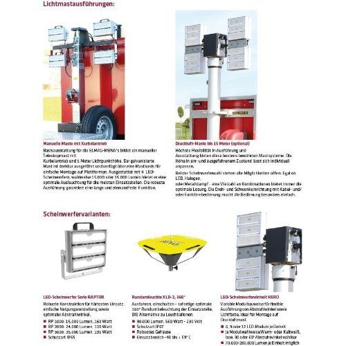  Serie PRO ELMAG Mobile Beleuchtungs- u. Notstromanlage MBNA 44 WDE, Serie PRO auf Anhänger m. manuellem Lichtmast 12423901