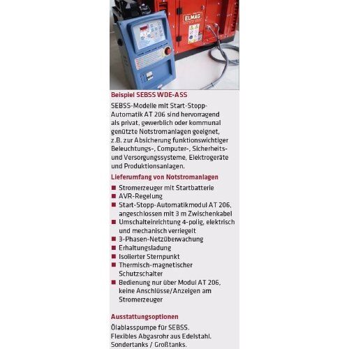  SEBSS 12000WDE-ASS ELMAG Notstrom-Komplettpaket SEBSS 12000WDE-ASS BENZIN-Stromerzeuger m. HONDA GX630 Motor 12423978