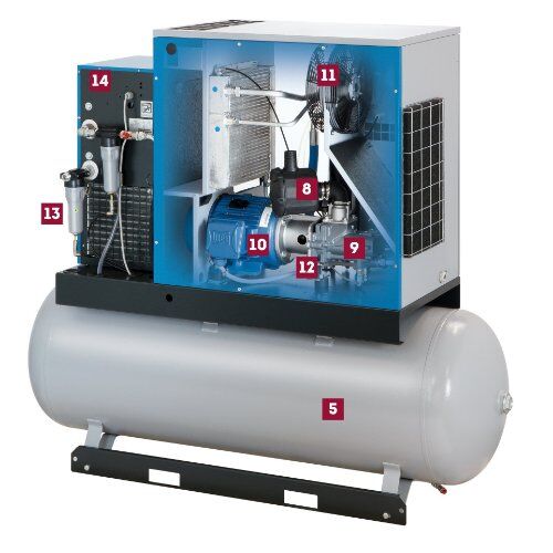  RMA 15 ELMAG MARK Schraubenkompressor RMA 15-500, 5,5-13 bar IVR AD 2000 Komplettgerät m. 500 l Kessel 12414197