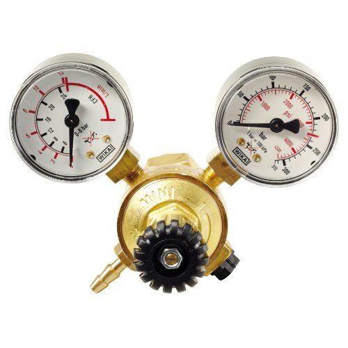  Schutzgasflaschen und -Armaturen Armaturen ELMAG Druckregler Argon/Co2 Serie MINI m. 2 Manometer Ø 50mm z.EUROMIG-Serie (vormals Art. Nr. 9504410) 12407804