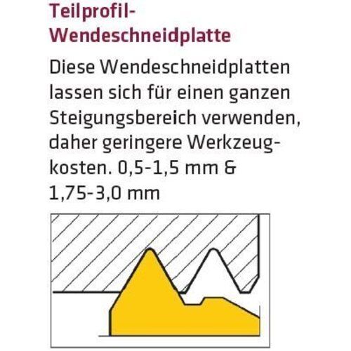  Wendeschneidplatten für Innengewinde ELMAG Wendeschneidplatte 16NRG60 TeilPROFIlplatte f. Innengewinde metrisch Steigung 1,75-3mm f. KNG16/20 12415282