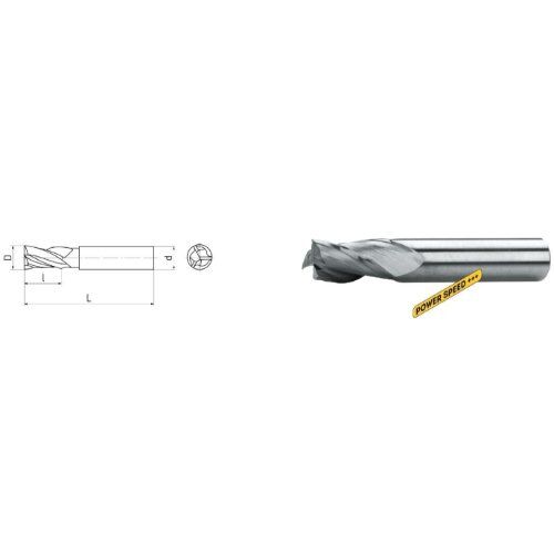  VHM - Typ N ELMAG Schaftfräser DIN 6535 HA, 3 Zähne Ø 12,0mm, (kurz) zentrumsschnitt, 30° 12416067