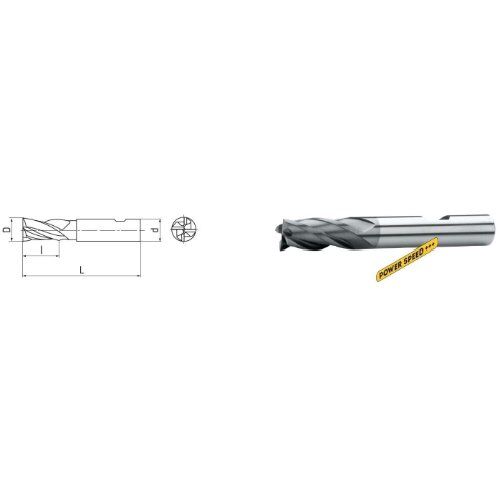  AlTiN VHM - Typ N ELMAG Schaftfräser DIN 6527L, AlTiN, 4 Zähne Ø 3,0mm, (lang) 30° 12415946
