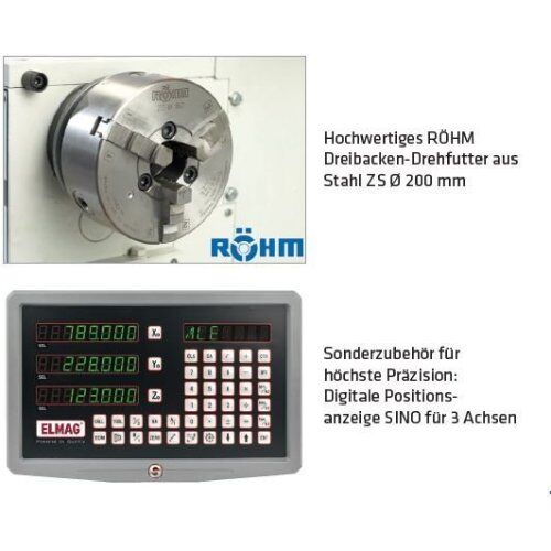  PREMIUM CU 400 RD-Vario ELMAG Universal-Drehmaschine PREMIUM CU 400 RD, Vario Spitzenweite 1000mm, inkl. RÖHM-Drehfutter 12416859