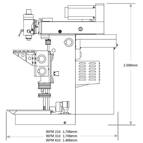  WFM 310 ELMAG Werkzeugfräsmaschine Mod.WFM 310 Servodrive inkl. 3-Achs-Positionsanzeige SINO' 12417415