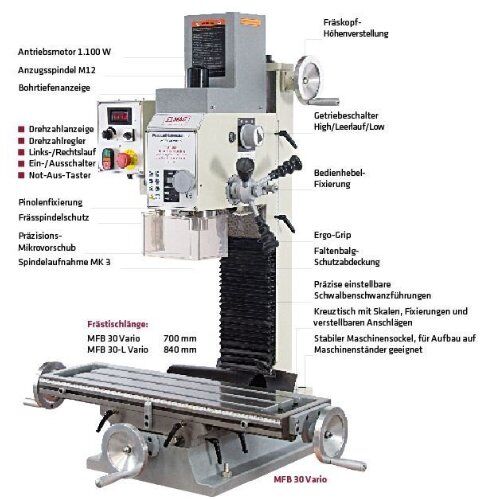  MFB 30 \ 30-L Vario ELMAG Getriebe Fräs- u. Bohrmaschine MFB 30 Vario 12417400