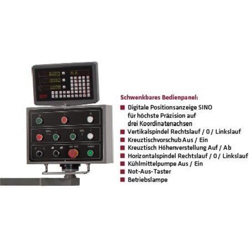  UFM 125 \ 125 GT ELMAG Universal-Fräsmaschine Mod.UFM 125 GT inkl. 3-Achs-Positionsanzeige SINO' 12417434