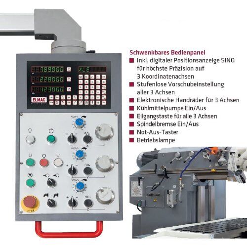  Getriebe-Bohr und Fräsmaschinen - Serie GBFM ELMAG Universal Fräsmaschine Mod.UFM 1600 Servodrive inkl. 3-Achs-Positionsanzeige SINO' 12417440