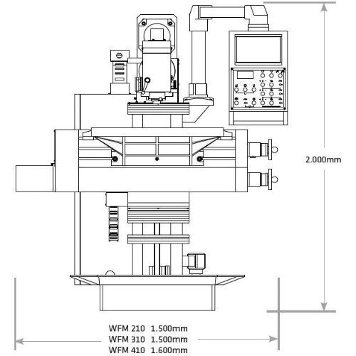  WFM 210 ELMAG Werkzeugfräsmaschine Mod.WFM 210 Servodrive inkl. 3-Achs-Positionsanzeige SINO' 12417414