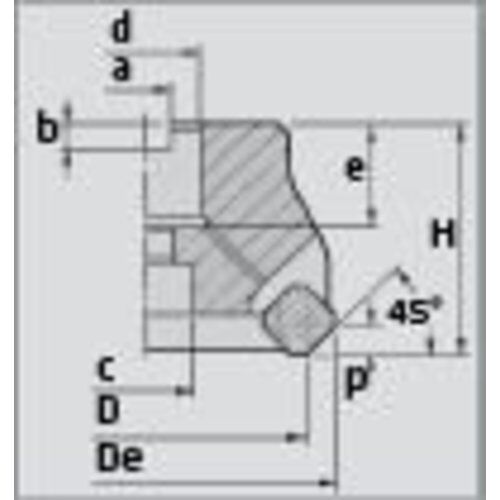  Planfräser ELMAG Planfräser 45° DM 80mm 6-Schneiden, Aufn. 27mm, ohne Wendeplatten (SEHT) 12417766