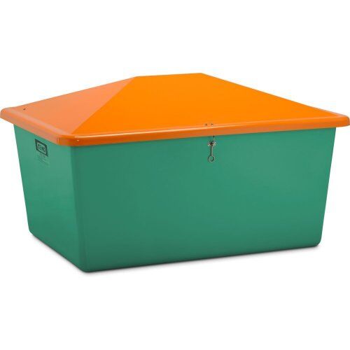  505 - Streugutbehälter Cemo Streugutbehälter 1500 l o. Entnahme, grün/orange 12385003