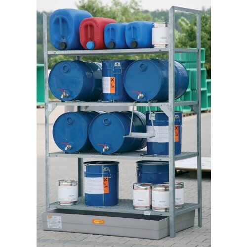  120 - Regale Cemo Fassregal 540 kpl. m. GFK-Auffangwanne, 132x80x200 cm 12383420