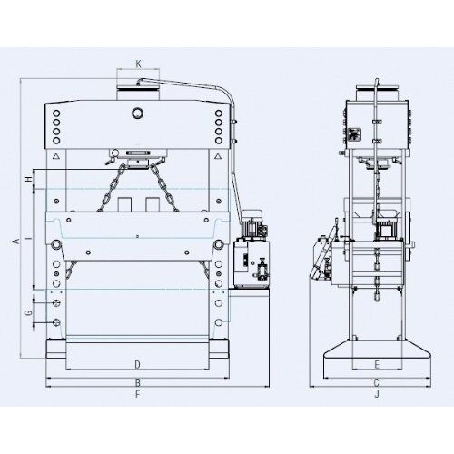  Serie WPMEH - Pressleistung bis 300 t ELMAG Hydraulische Werkstattpresse PREMIUM WPMEH 100/2-K 12419137