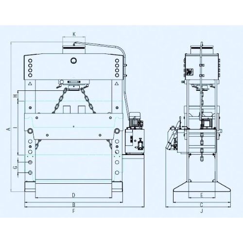  Serie WPMEH - Pressleistung bis 300 t ELMAG Hydraulische Werkstattpresse XL PREMIUM WPMEH 200/2 (D=1300mm) 12419135