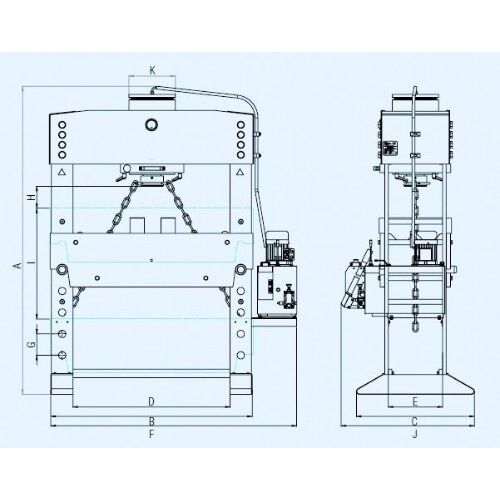 Serie WPMEH - Pressleistung bis 300 t ELMAG Hydraulische Werkstattpresse XL PREMIUM WPMEH 300/2 (D=1750mm) 12419134