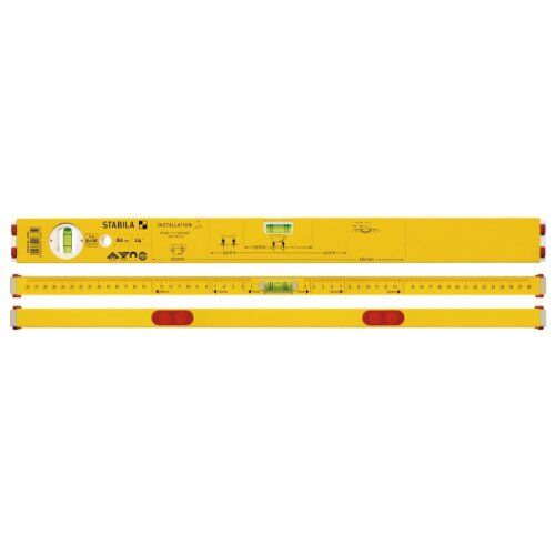  Standard-Wasserwaagen Stabila Wasserwaage Type 80 M Installation, 100 cm, mit Seltenerd-Magnetsystem und Markierungshilfen für Installationsarbeiten 12383261