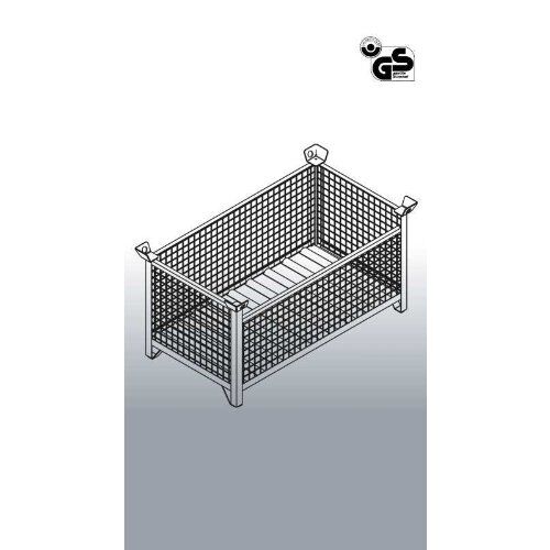  Stapelgestelle und -paletten Gitterbox-Stapelpalette 1315.1 lackiert, ohne Klappe 1000 x 800 x 750 mm 12391756