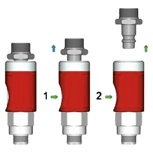  Sicherheits-Entlüftungskupplungen ELMAG Sicherheitskupplung AG 1/4 m. Druckknopf u. Drehgelenk DN 7,4 12410966